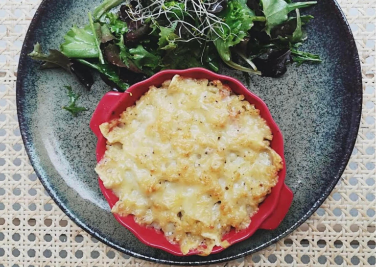 Gratin de coquillettes aux champignons