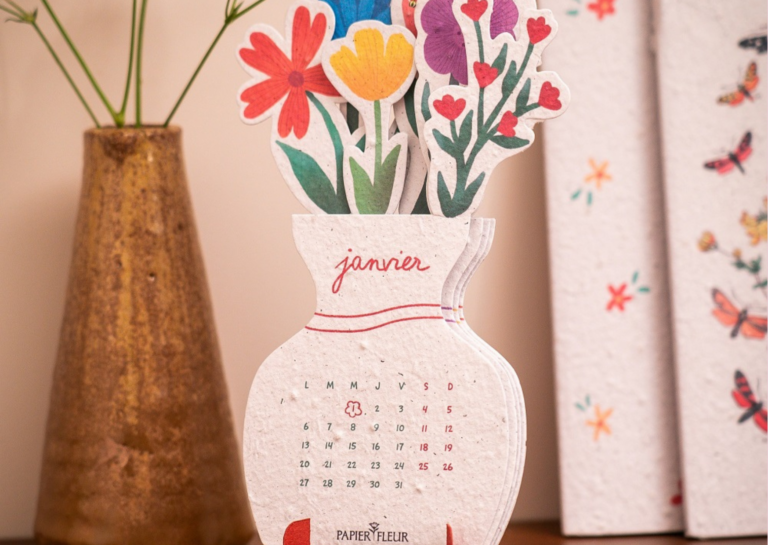 Papier fleur : le calendrier bouquet fleuri